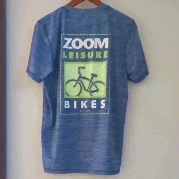 ADIDAS | Blue/Green Men's Textured Zoom Bike T-Shirt Size Small - Picture 3 of 4